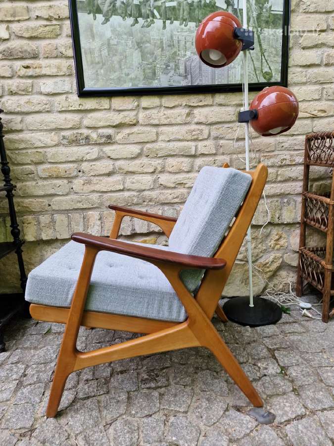 Vintažinis mid century bukmedžio fotelis - nuotraukos Nr. 11