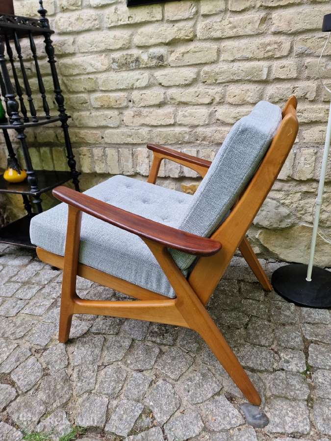 Vintažinis mid century bukmedžio fotelis - nuotraukos Nr. 12