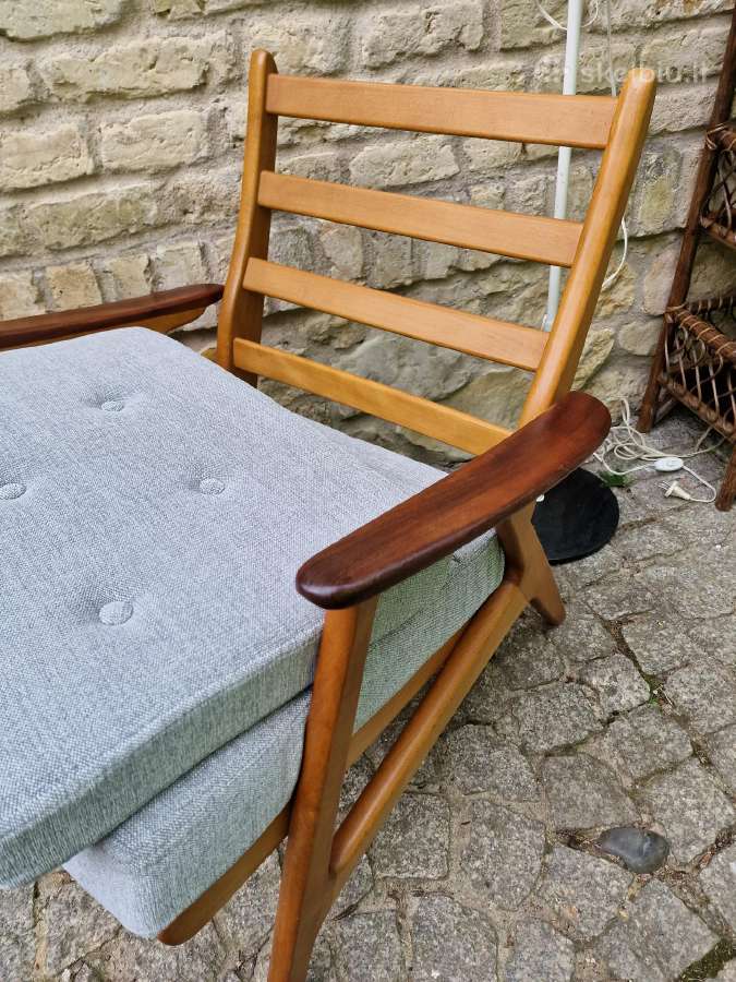 Vintažinis mid century bukmedžio fotelis - nuotraukos Nr. 13