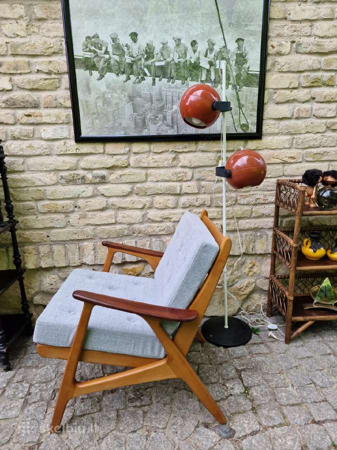 Vintažinis mid century bukmedžio fotelis - nuotraukos Nr. 14