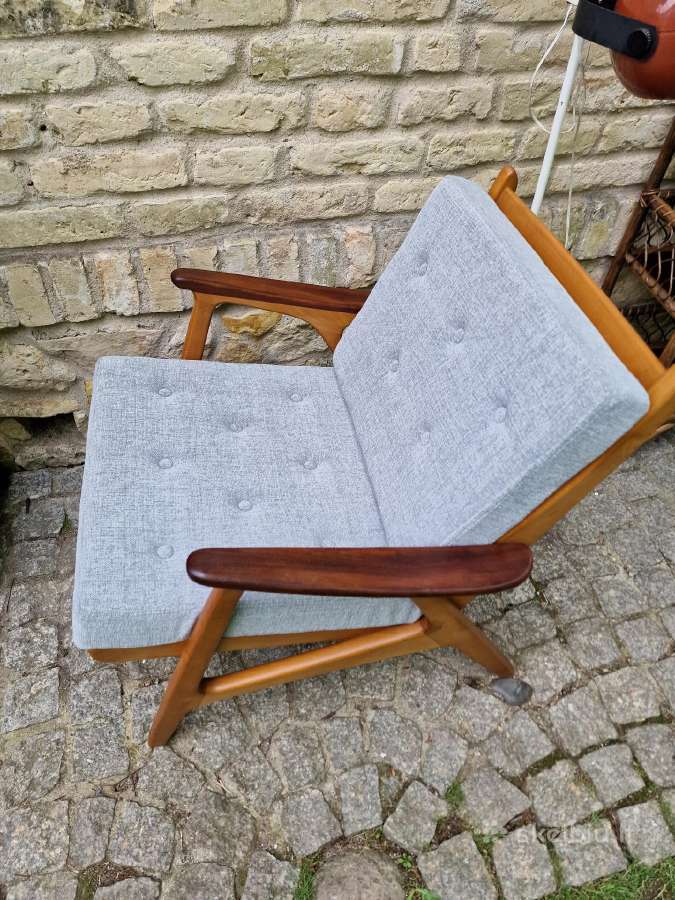 Vintažinis mid century bukmedžio fotelis - nuotraukos Nr. 15