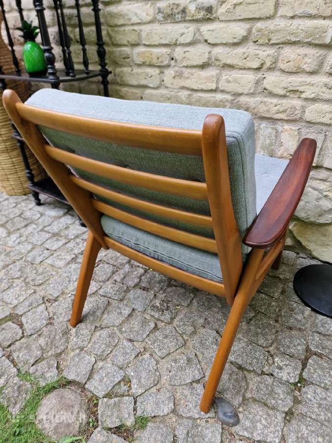 Vintažinis mid century bukmedžio fotelis - nuotraukos Nr. 18