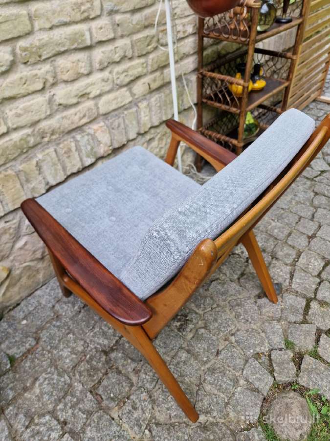 Vintažinis mid century bukmedžio fotelis - nuotraukos Nr. 19
