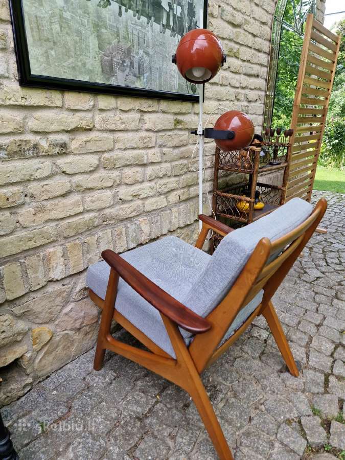 Vintažinis mid century bukmedžio fotelis - nuotraukos Nr. 21