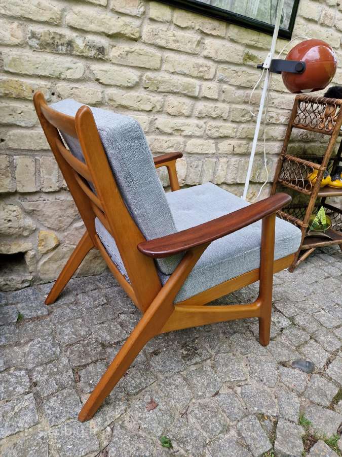 Vintažinis mid century bukmedžio fotelis - nuotraukos Nr. 23