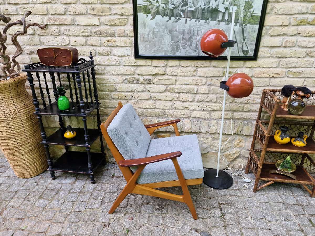 Vintažinis mid century bukmedžio fotelis - nuotraukos Nr. 24