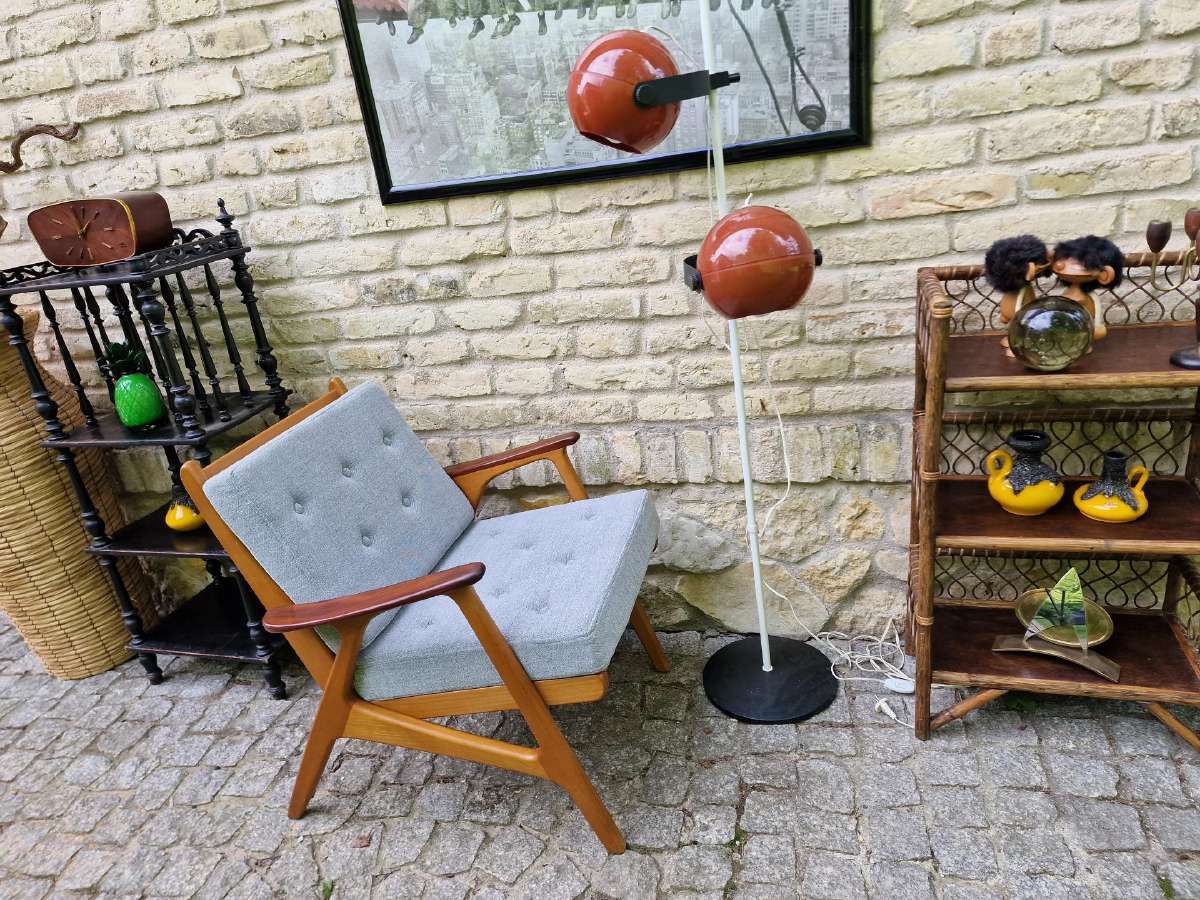 Vintažinis mid century bukmedžio fotelis - nuotraukos Nr. 30