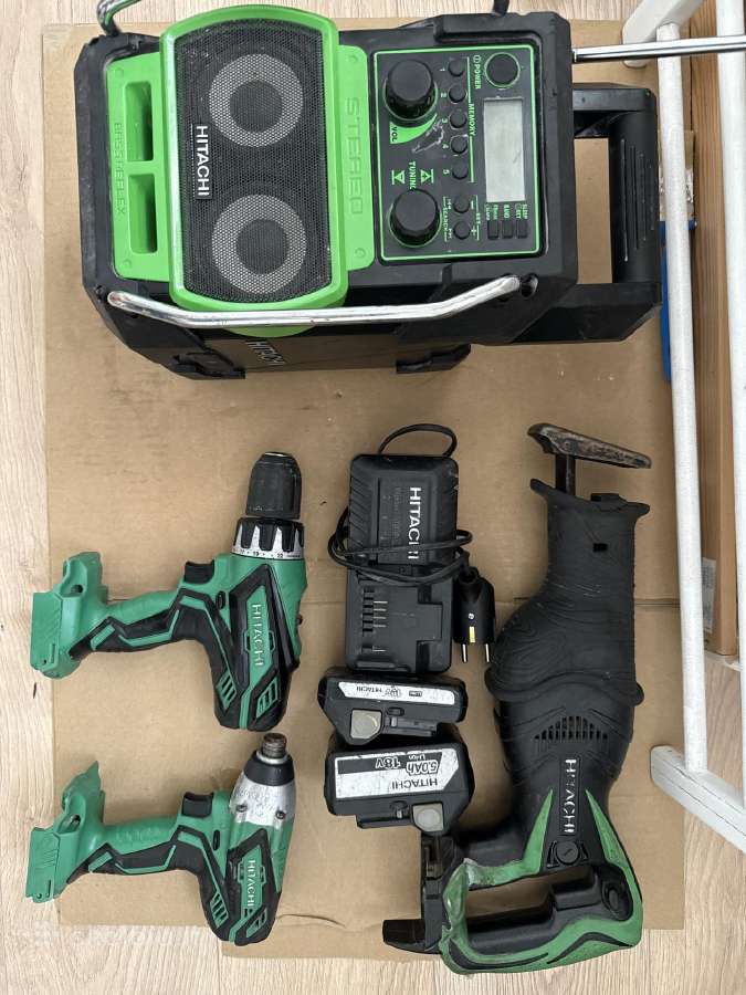 Hitachi komplektas 18v suktuvas tiesinis radija