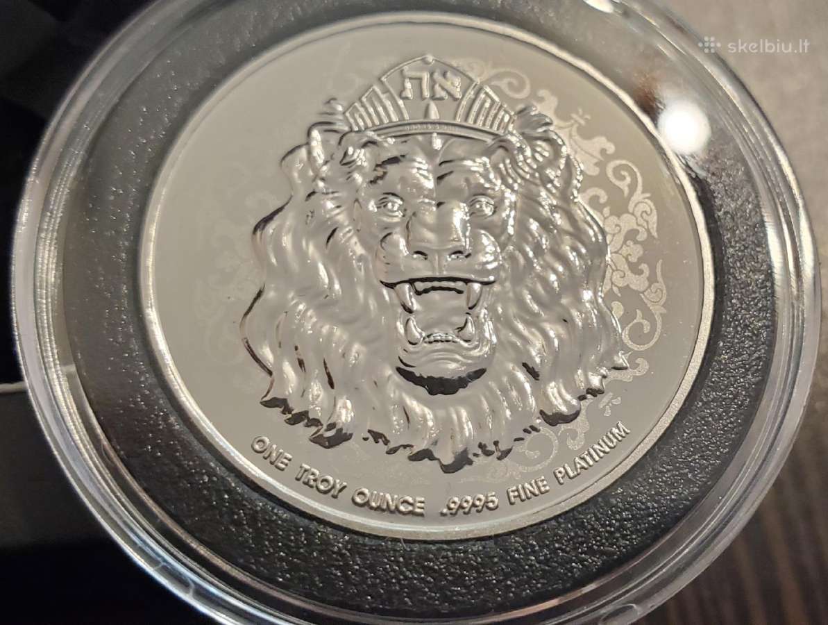 1 oz Platininė moneta. Roaring lion reverse proof - nuotraukos Nr. 2