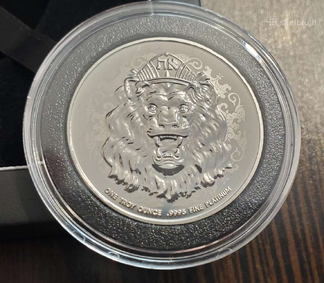 1 oz Platininė moneta. Roaring lion reverse proof - nuotraukos Nr. 3