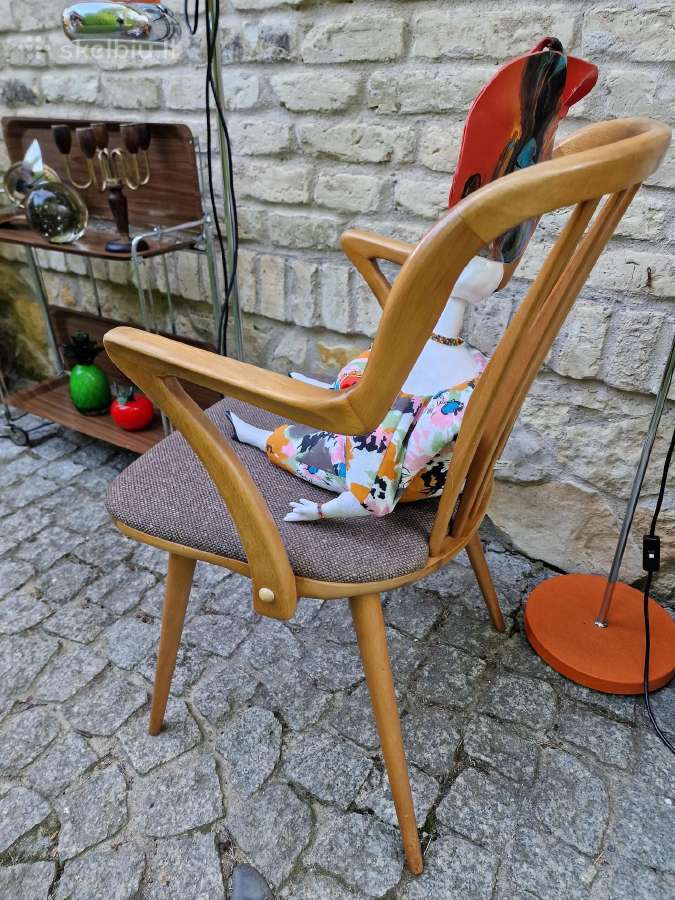 Vintažinė mid century bukmedžio masyvo kėdė - nuotraukos Nr. 4