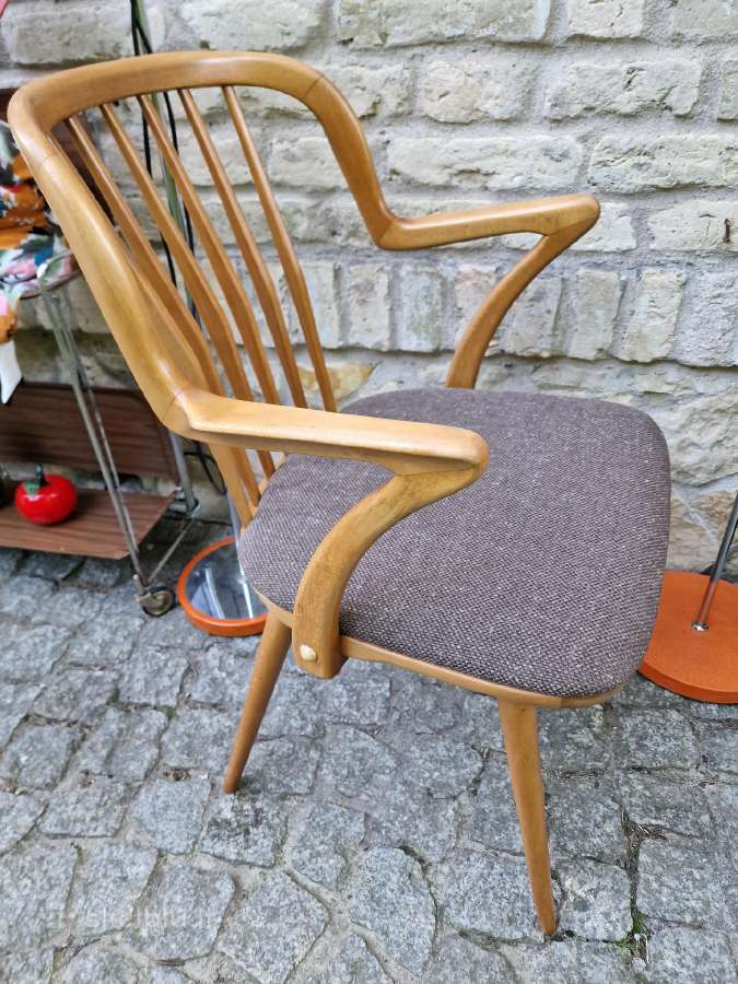 Vintažinė mid century bukmedžio masyvo kėdė - nuotraukos Nr. 6