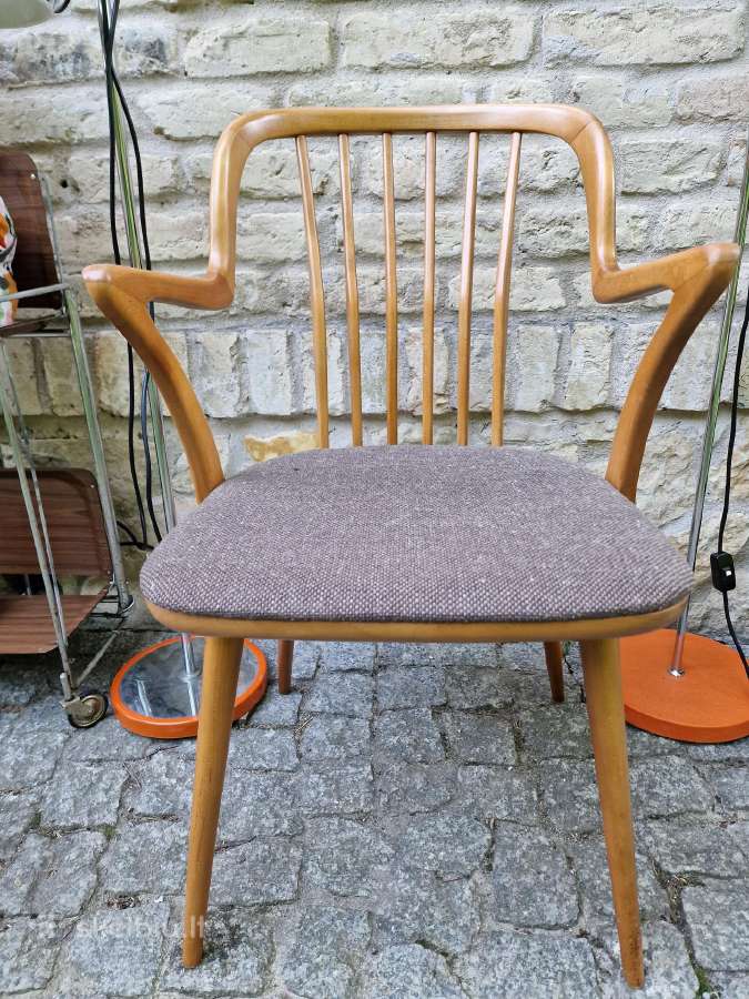 Vintažinė mid century bukmedžio masyvo kėdė - nuotraukos Nr. 7