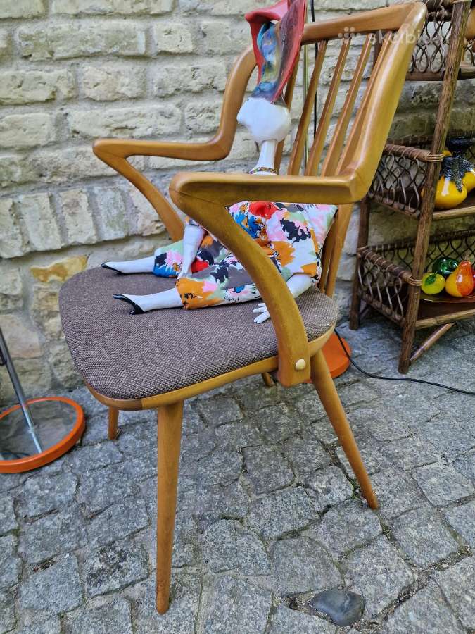 Vintažinė mid century bukmedžio masyvo kėdė - nuotraukos Nr. 9