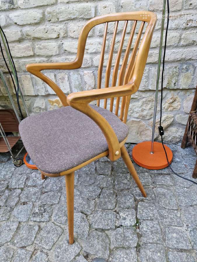 Vintažinė mid century bukmedžio masyvo kėdė - nuotraukos Nr. 11