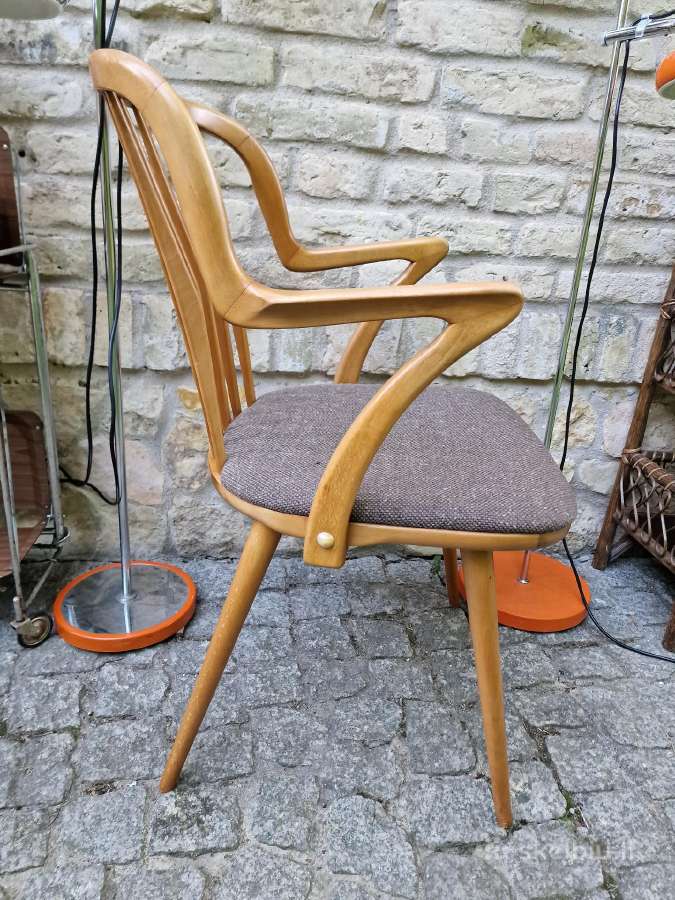 Vintažinė mid century bukmedžio masyvo kėdė - nuotraukos Nr. 13