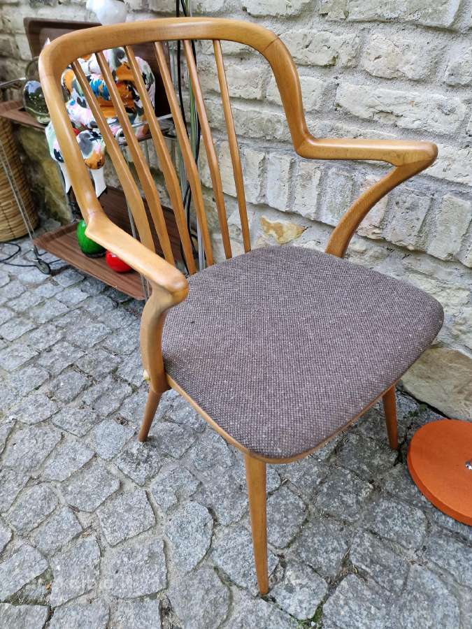 Vintažinė mid century bukmedžio masyvo kėdė - nuotraukos Nr. 15
