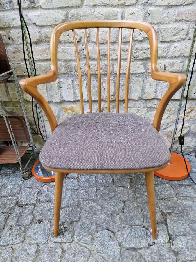 Vintažinė mid century bukmedžio masyvo kėdė - nuotraukos Nr. 17