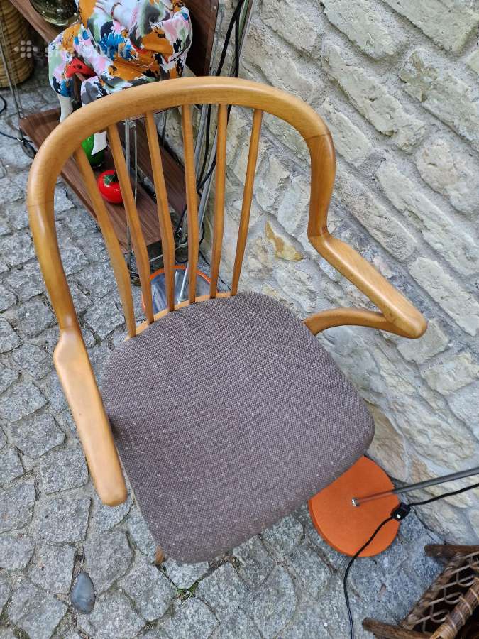 Vintažinė mid century bukmedžio masyvo kėdė - nuotraukos Nr. 18