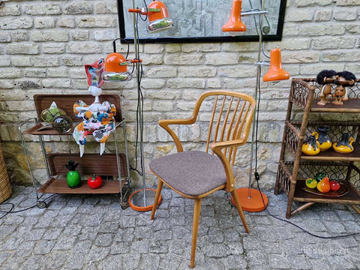 Vintažinė mid century bukmedžio masyvo kėdė - nuotraukos Nr. 20