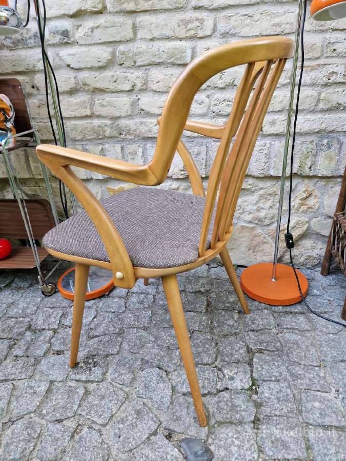Vintažinė mid century bukmedžio masyvo kėdė - nuotraukos Nr. 23