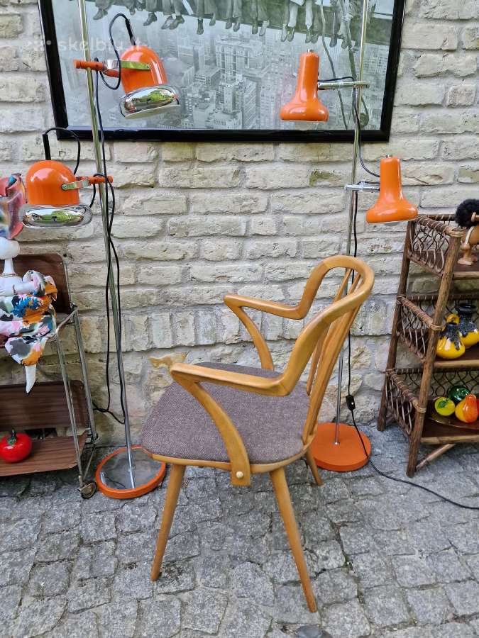 Vintažinė mid century bukmedžio masyvo kėdė - nuotraukos Nr. 24
