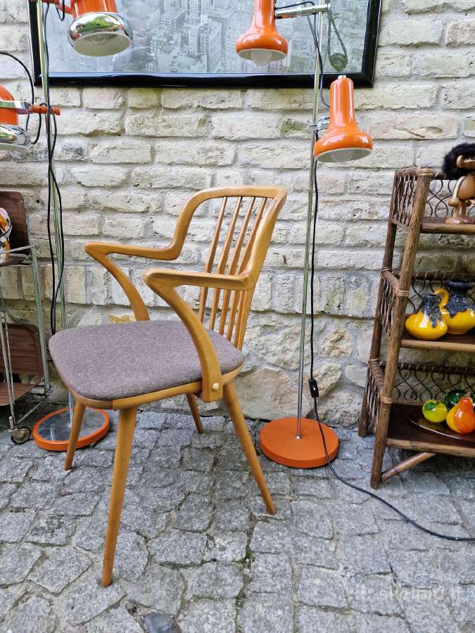 Vintažinė mid century bukmedžio masyvo kėdė - nuotraukos Nr. 25