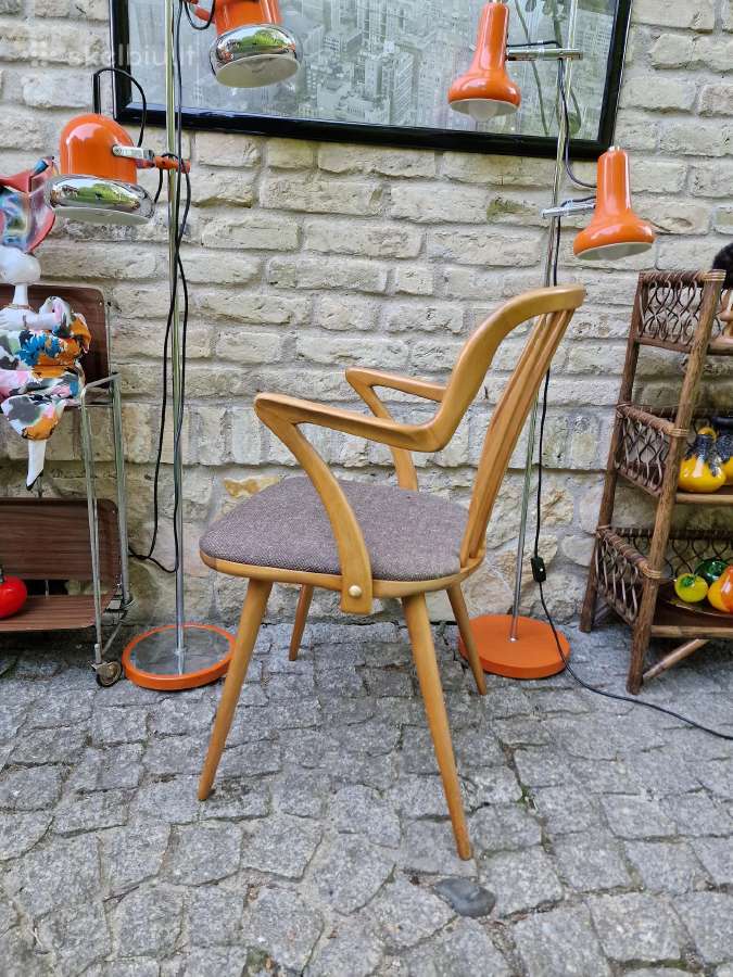 Vintažinė mid century bukmedžio masyvo kėdė - nuotraukos Nr. 28