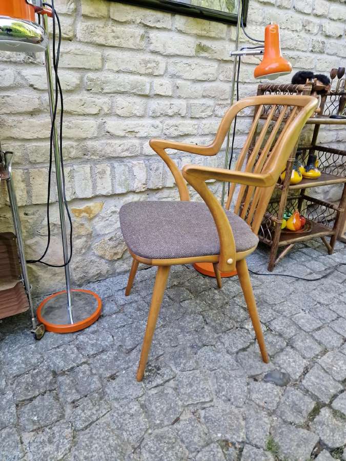 Vintažinė mid century bukmedžio masyvo kėdė - nuotraukos Nr. 29