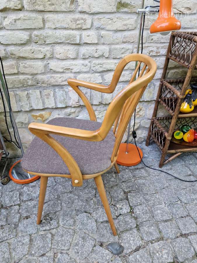 Vintažinė mid century bukmedžio masyvo kėdė - nuotraukos Nr. 31