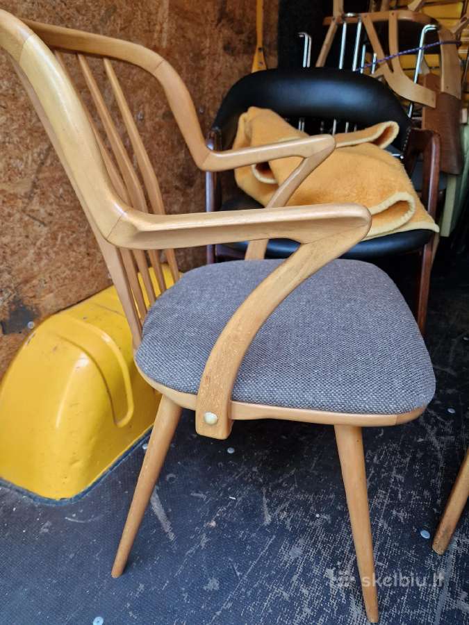 Vintažinė mid century bukmedžio masyvo kėdė - nuotraukos Nr. 33