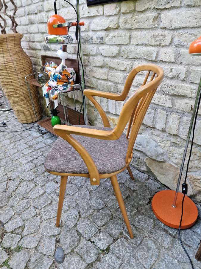Vintažinė mid century bukmedžio masyvo kėdė - nuotraukos Nr. 34
