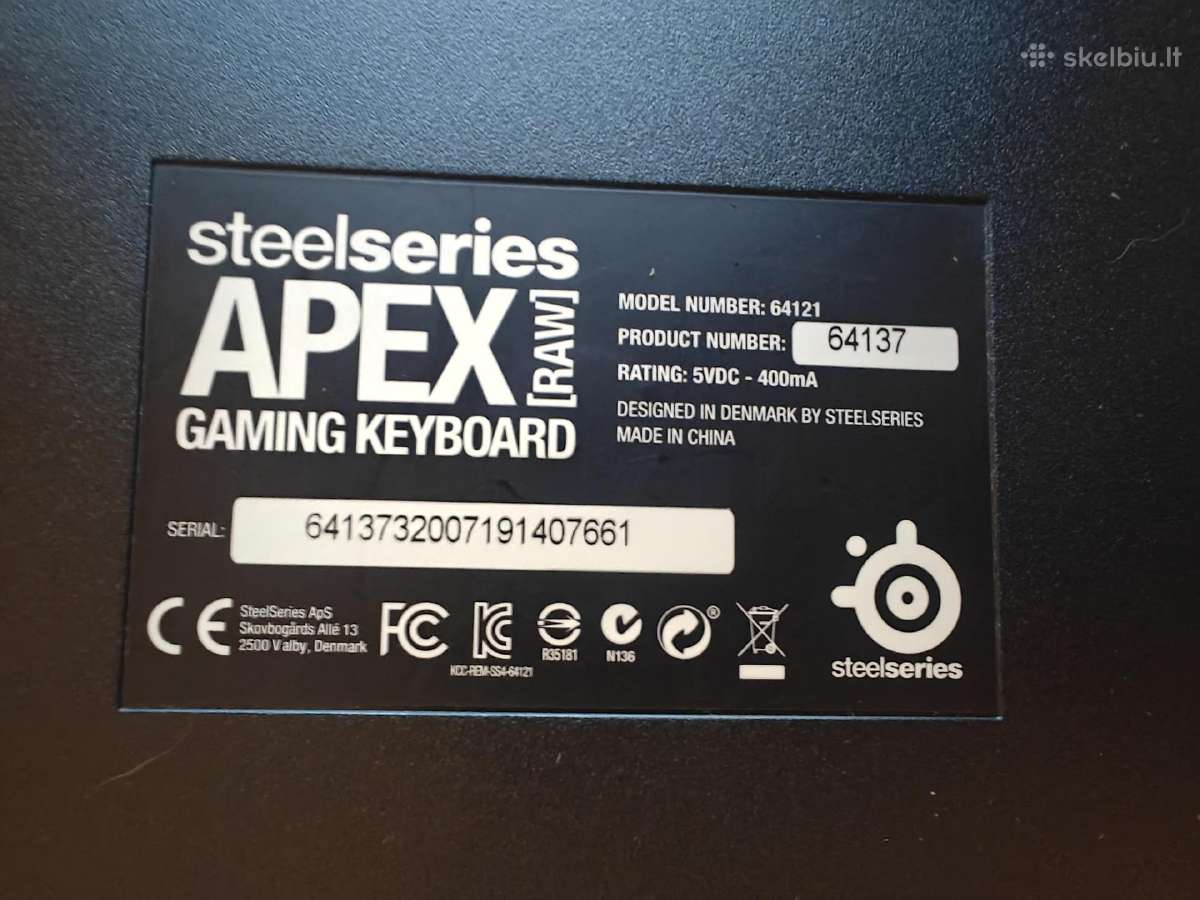 Steelseries Apex Raw Gaming Keyboard - nuotraukos Nr. 3