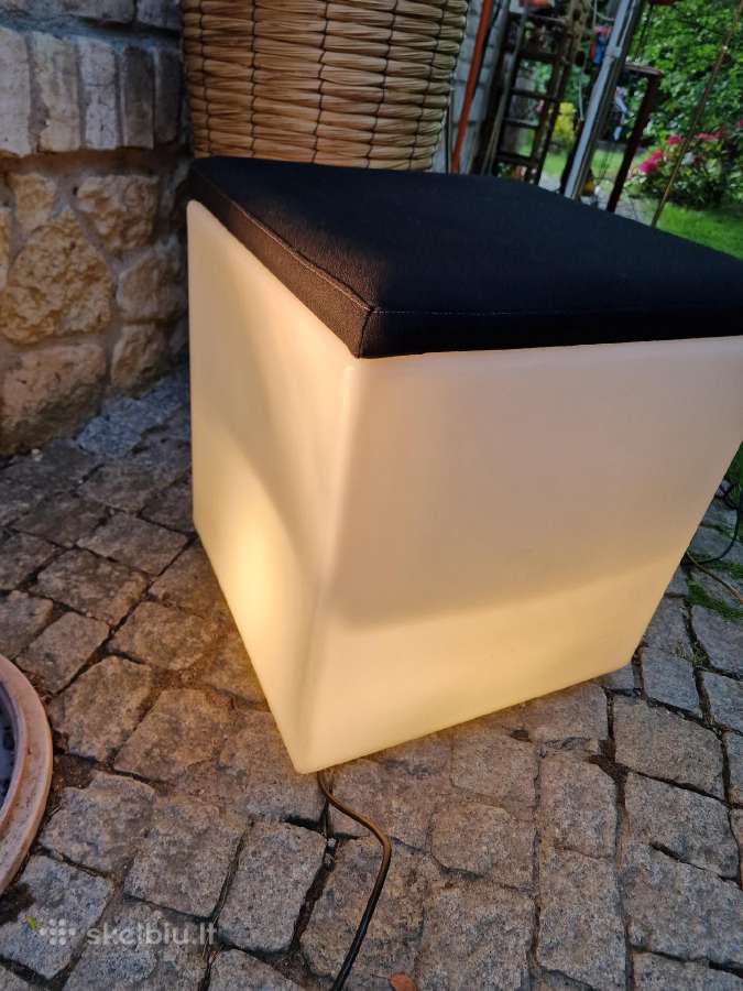 Vintažinis šviečiantis pufas su daiktadėže Lux-us - nuotraukos Nr. 5