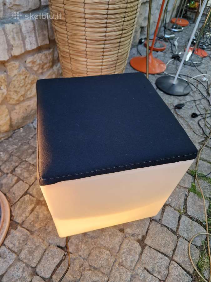 Vintažinis šviečiantis pufas su daiktadėže Lux-us - nuotraukos Nr. 9