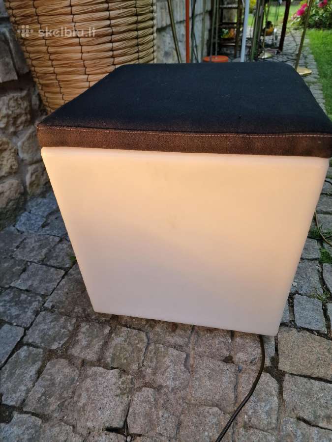 Vintažinis šviečiantis pufas su daiktadėže Lux-us - nuotraukos Nr. 11
