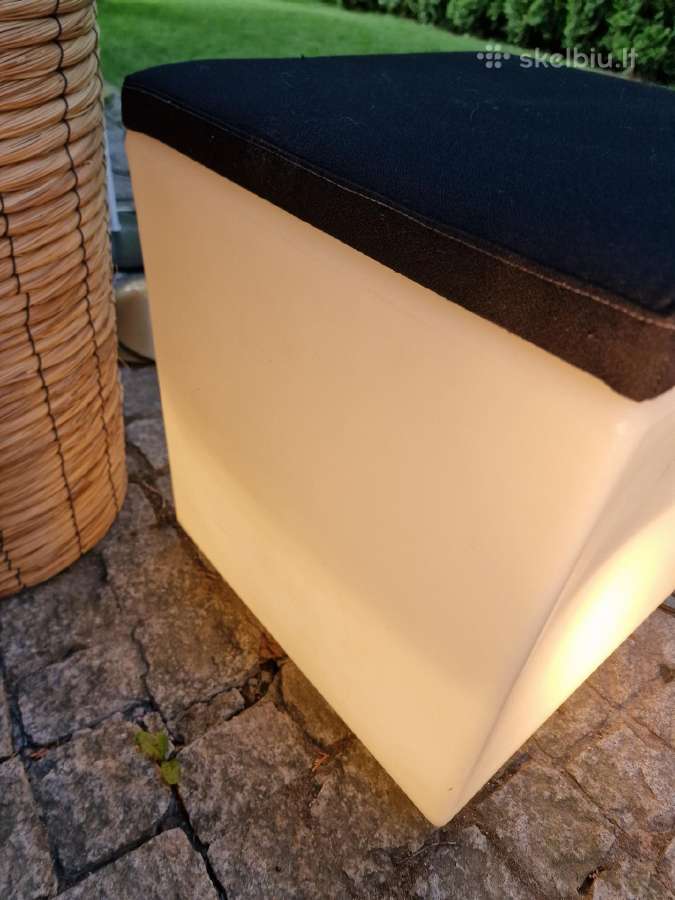 Vintažinis šviečiantis pufas su daiktadėže Lux-us - nuotraukos Nr. 13