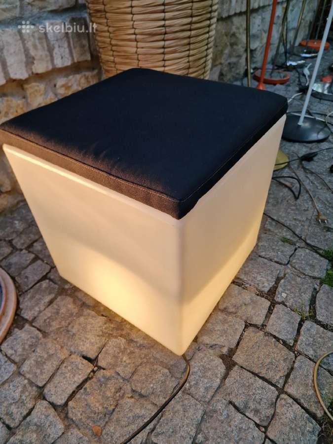 Vintažinis šviečiantis pufas su daiktadėže Lux-us - nuotraukos Nr. 15