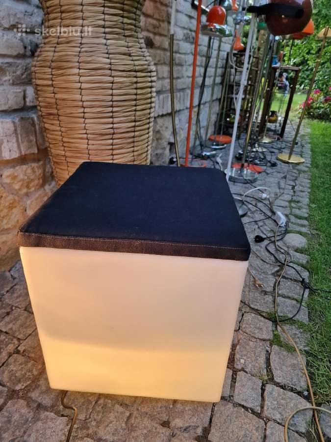 Vintažinis šviečiantis pufas su daiktadėže Lux-us - nuotraukos Nr. 24