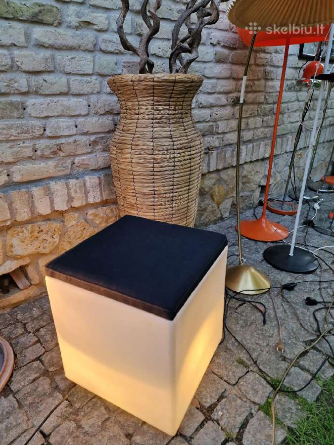 Vintažinis šviečiantis pufas su daiktadėže Lux-us - nuotraukos Nr. 26
