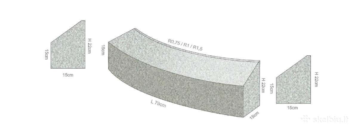 Granito bordiūras 100*15*22 cm - 22 Eur - nuotraukos Nr. 8