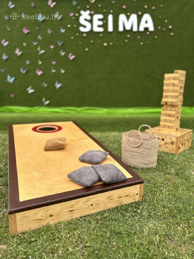 Lauko žaidimų Cornhole,golfo kopėtėlių,jenga nuoma - nuotraukos Nr. 9