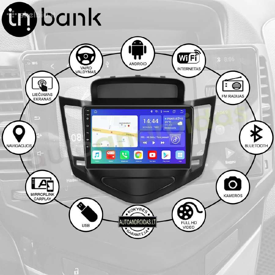 Chevrolet Cruze 2008-14 Android multimedia GPS - nuotraukos Nr. 2