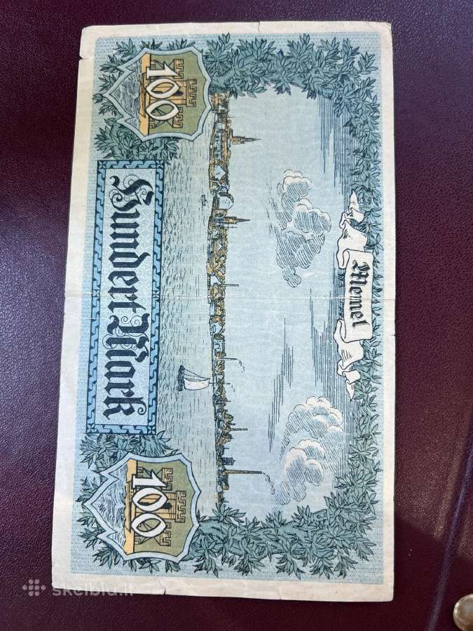 1922 metų 100 markių Klaipėda Memel - nuotraukos Nr. 2