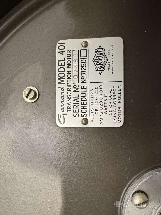 Patefonas Garrard 401 su Gray 106 Sp tonarmu - nuotraukos Nr. 4