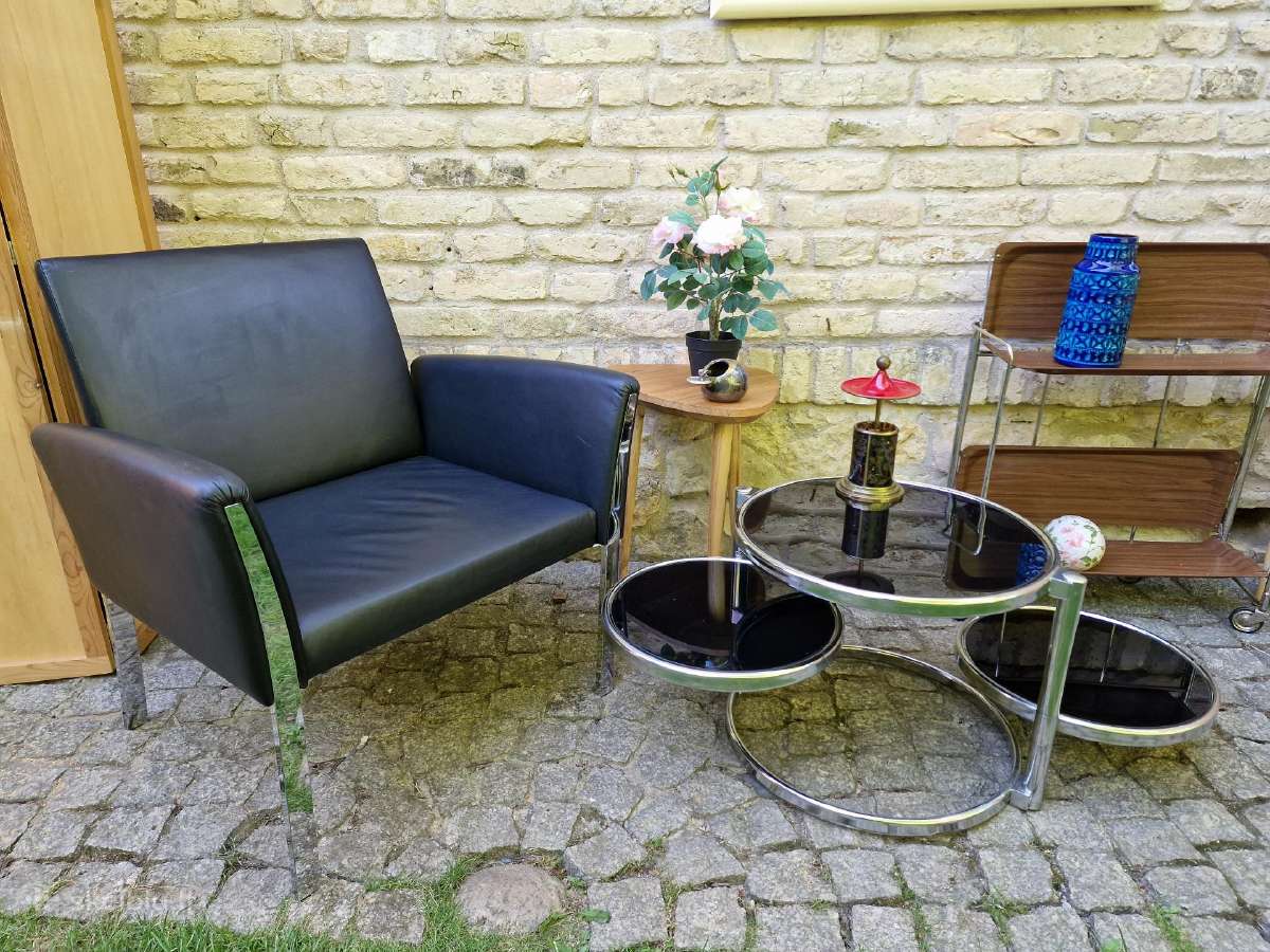 Vintažinis mid century Bauhaus st. odinis fotelis - nuotraukos Nr. 2