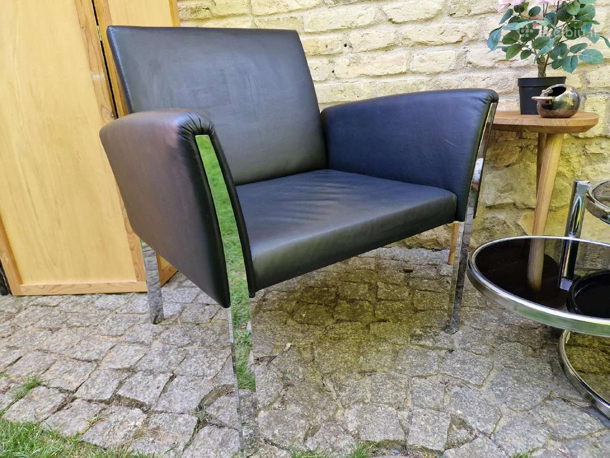 Vintažinis mid century Bauhaus st. odinis fotelis - nuotraukos Nr. 3