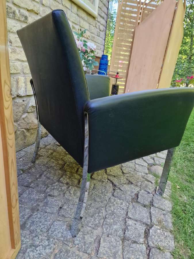 Vintažinis mid century Bauhaus st. odinis fotelis - nuotraukos Nr. 6