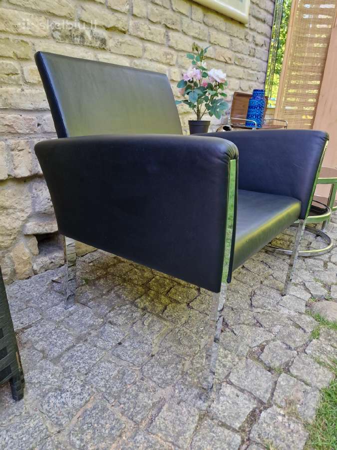 Vintažinis mid century Bauhaus st. odinis fotelis - nuotraukos Nr. 7