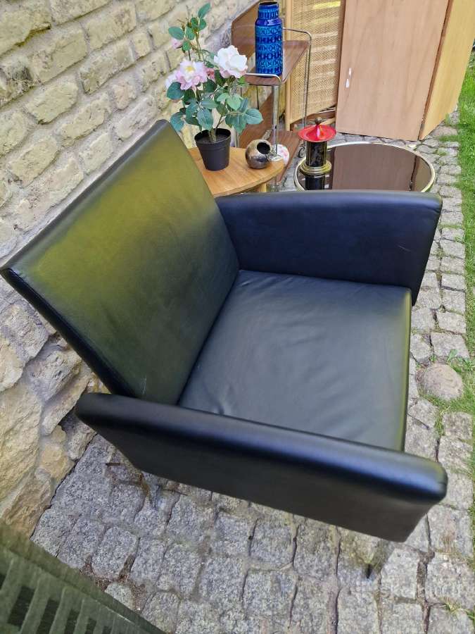 Vintažinis mid century Bauhaus st. odinis fotelis - nuotraukos Nr. 10